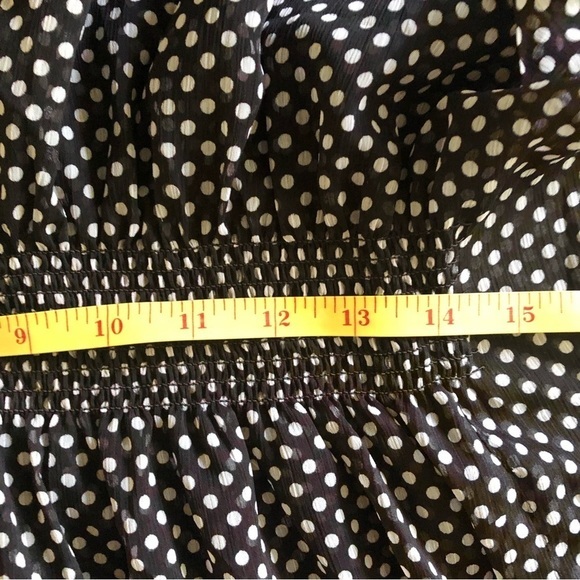 La Vie En Rose Aqua Beach Cover Up‎ Women’s Sz S Black White Polka Dot V Neck - Picture 5 of 5